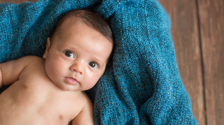 Baby Boy on blue blanket